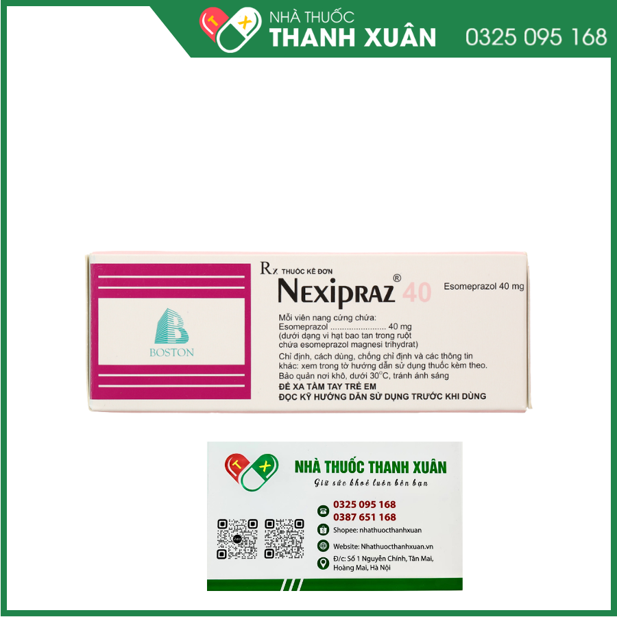 Nexipraz 40 điều trị viêm loét tá tràng, trào ngược dạ dày thực quản